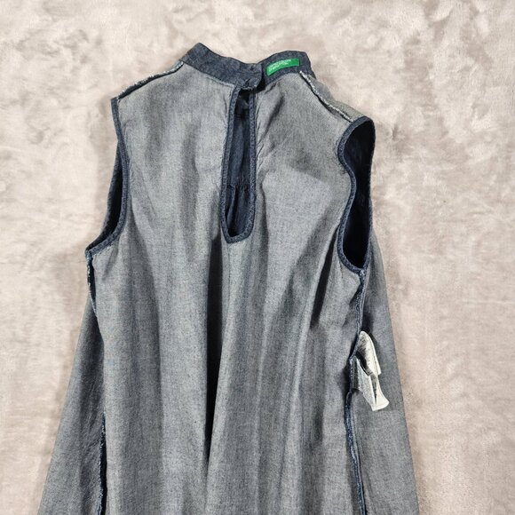 VTG United Colors of Benetton Ombre Denim A line Mini dress Womens size M - Picture 11 of 11